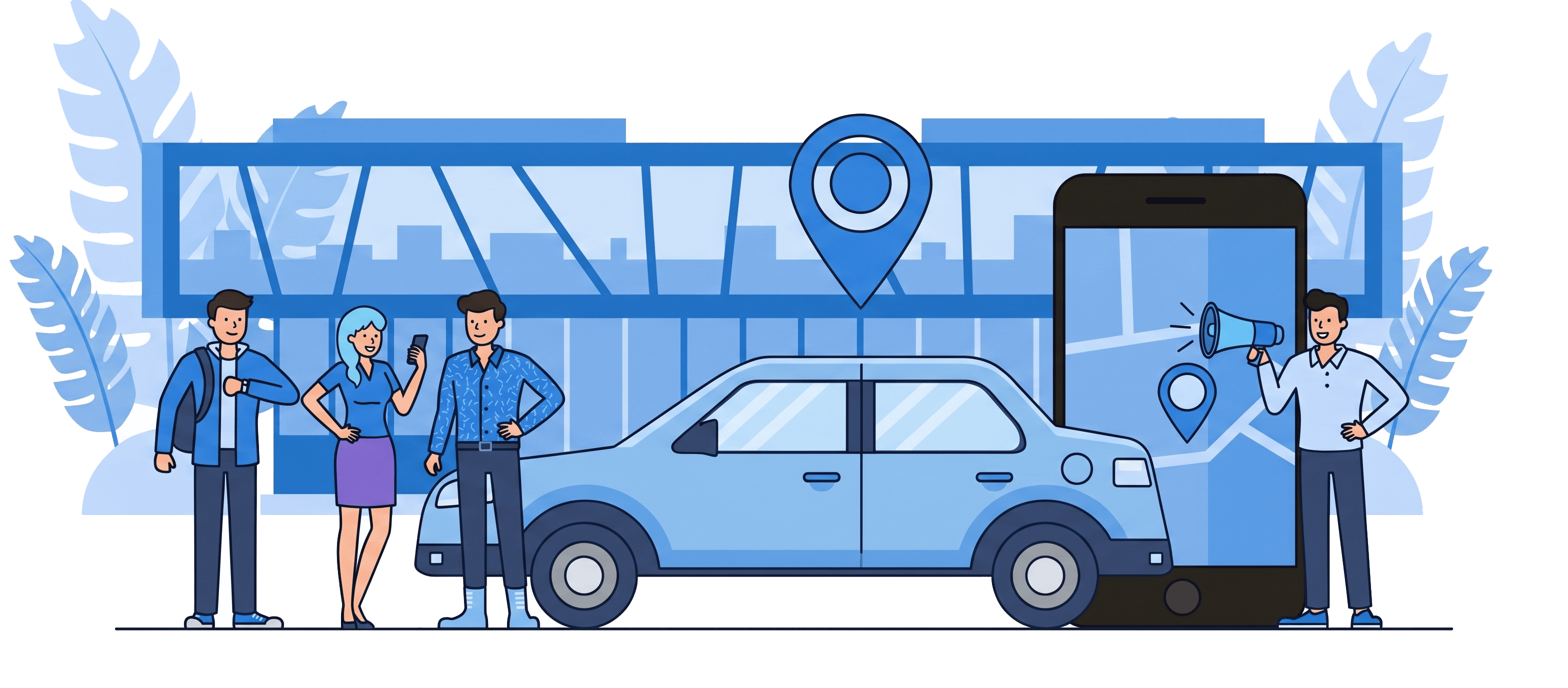 CovoitAir airport carpool app illustration